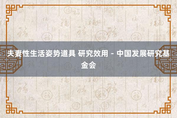 夫妻性生活姿势道具 研究效用 - 中国发展研究基金会