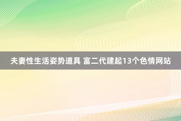夫妻性生活姿势道具 富二代建起13个色情网站