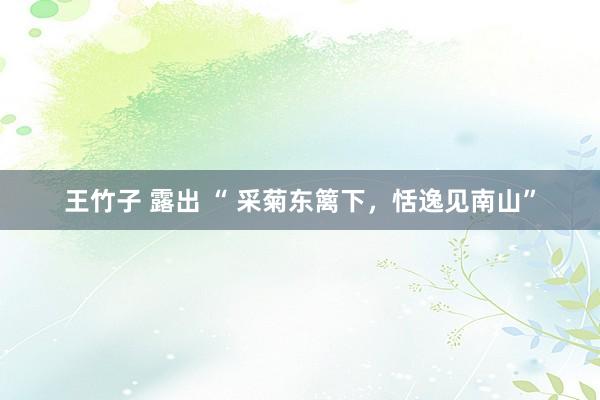 王竹子 露出 “ 采菊东篱下，恬逸见南山”