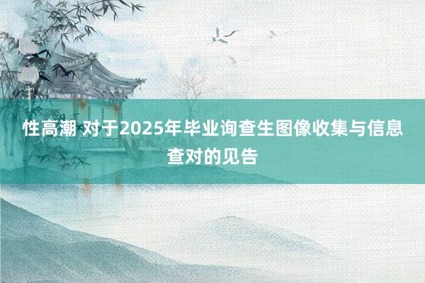 性高潮 对于2025年毕业询查生图像收集与信息查对的见告