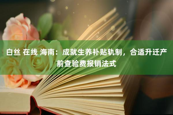 白丝 在线 海南：成就生养补贴轨制，合适升迁产前查验费报销法式
